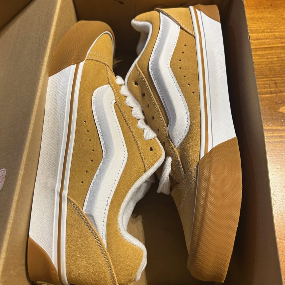 Vans Knu Skool Gum Bumper Honey Yellow Mens 9 Womens 10.5 New